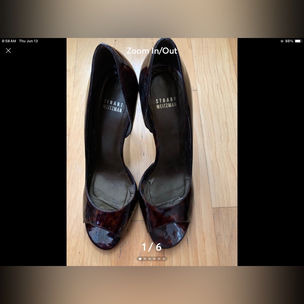 Stuart Weitzman Tortoise Peep Toe pumps